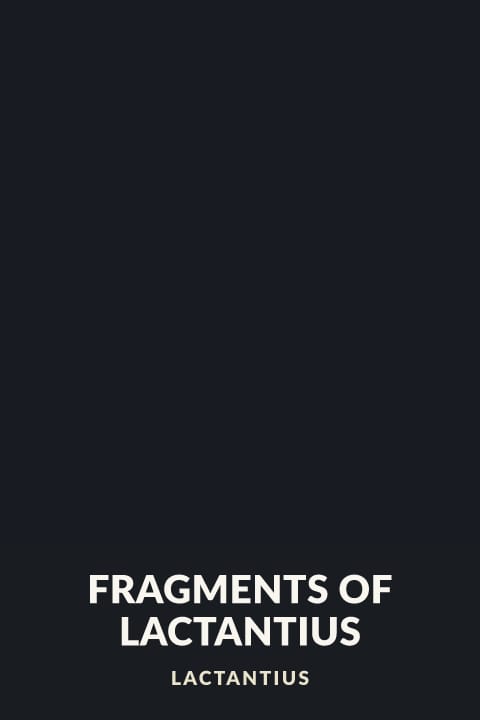 Cover of Fragments of Lactantius