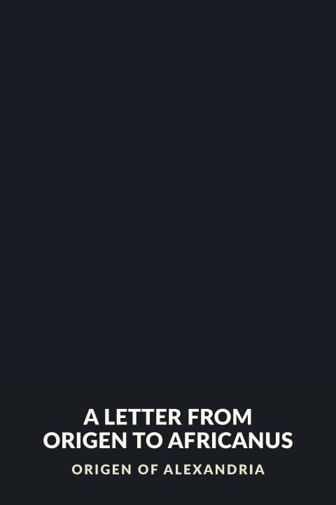 Cover of A Letter from Origen to Africanus