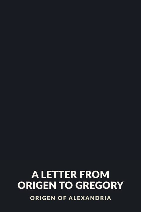Cover of A Letter from Origen to Gregory